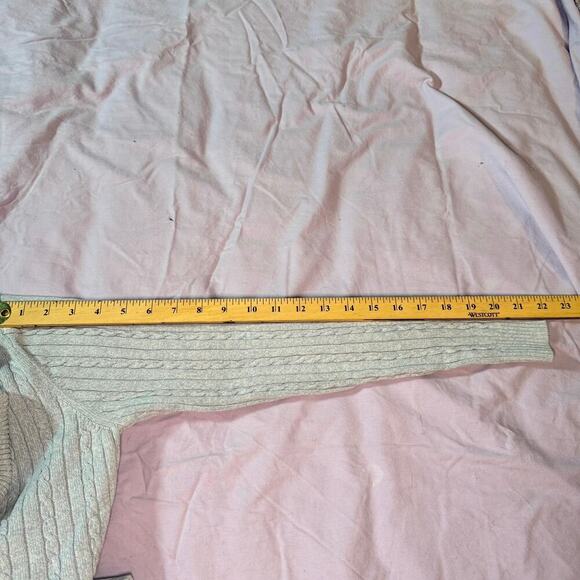Izod Women's sz Large Baby Blue Cable Knit Turtle Neck Sweater Long Sleeve - Picture 7 of 8